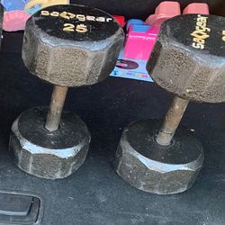 Very nice dumbbells 55 lbs and 25 lbs. $1 a lb.  Pair of 55s =$110 Pair of 25s=  $50