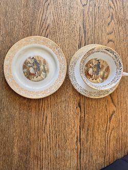 Made In England Fine China Tea Cup, Saucer & Approx 6-inch Plate 