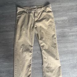 Wrangler Authentics Beige Casual Pants Straight Leg Stretch Men Size 36x30
