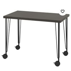 Desk/Lightweight Table with legs on wheels (from IKEA)