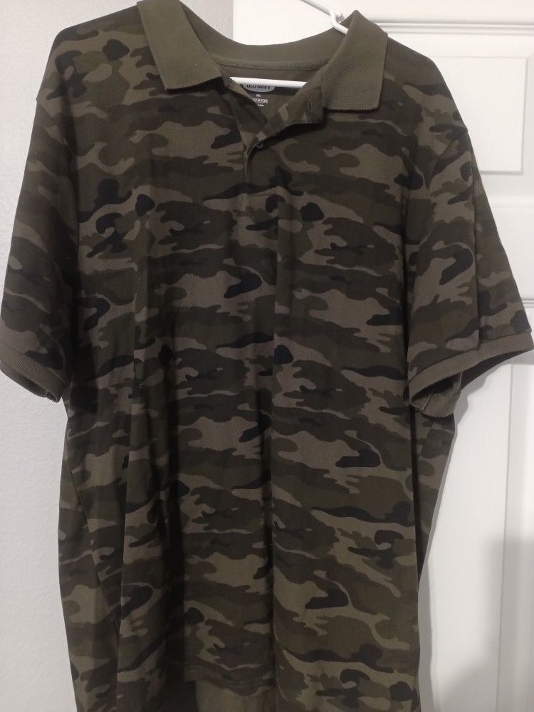 Camo Army Polo Shirt 2xl
