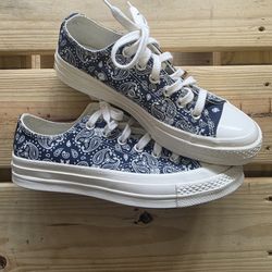 Brand new Converse Chuck Taylor All Star 70s navy paisley trainers sz 6.5 Womens