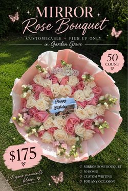 Mirror rose bouquet / Ramo buchon / rose bouquet / birthday flowers
