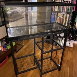20 Gallon Top Opening Reptile Tank, Heat Pad And Stand