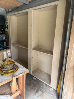 Solid wood garage cabinet