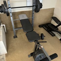 Multi-Position Weight Bench with Leg Developer And Weight Included 