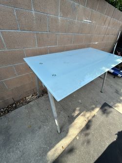 IKEA Galant Table With Frosted Glass 