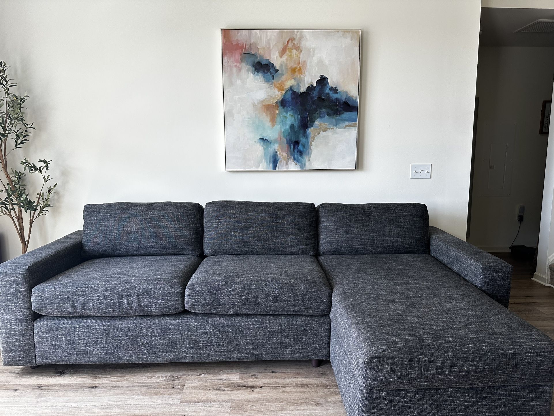 WestElm 2-Piece Sleeper Sectional w/ Storage Chaise