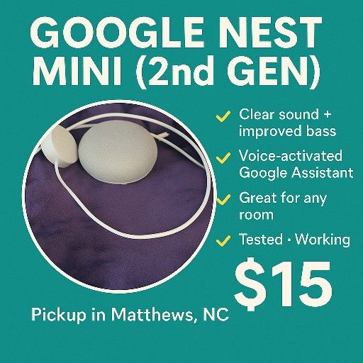 Google Nest Mini (2nd Gen) β Great Condition!