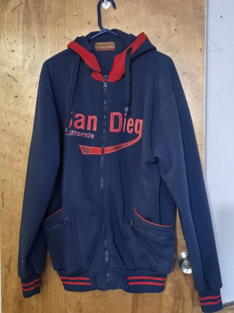Navy and Red Hoodie