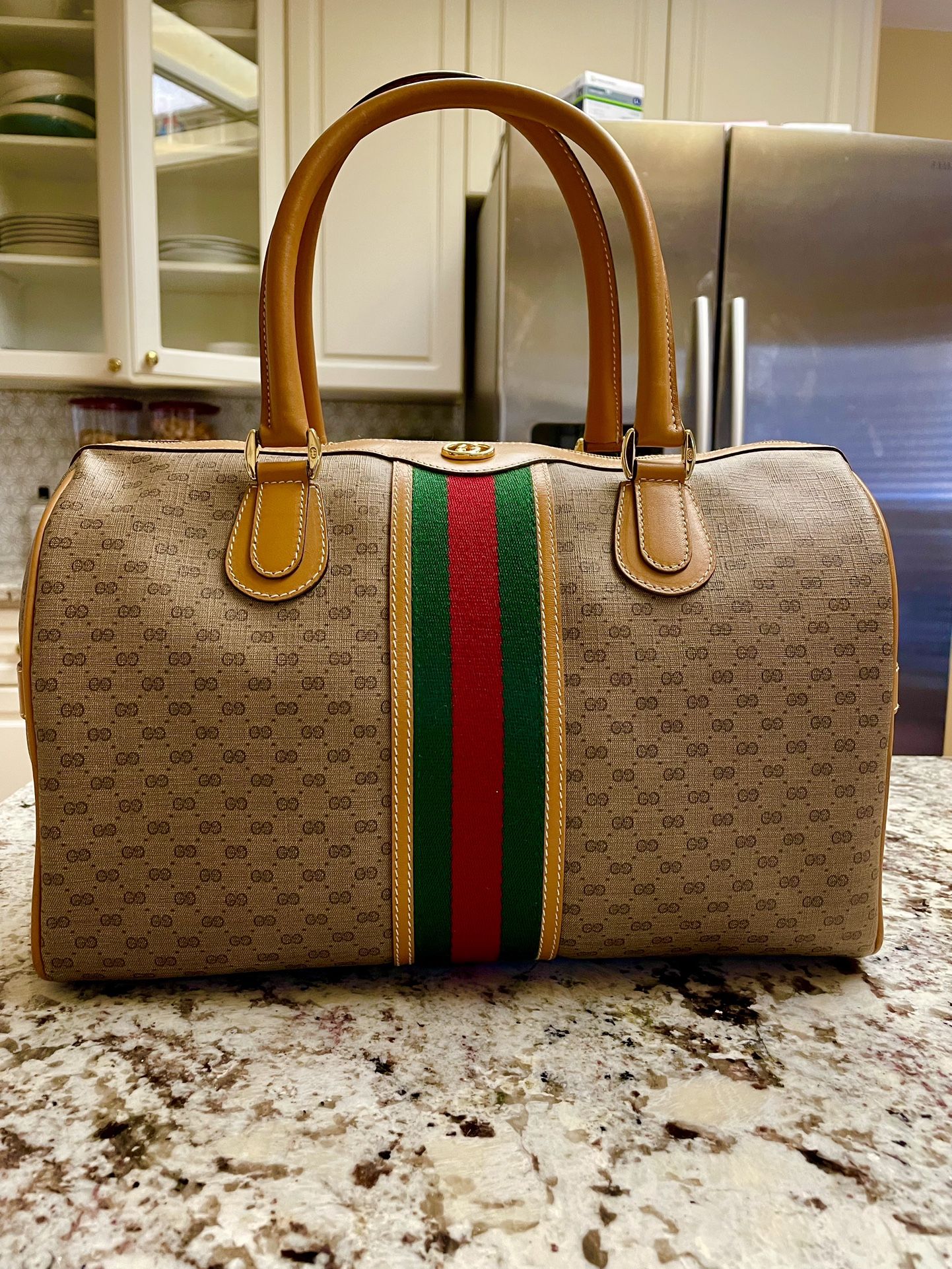 Authenticated Used GUCCI Old Gucci Vintage Travel Bag Boston