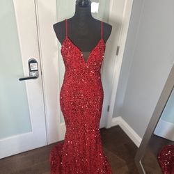 Red Sequins Gown 