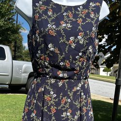 Womens Yellow Star Floral Short Navy Dress Size Small