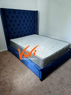 NEW QUEEN MATTRESS WITH BOX SPRING 2PC. BED FRAME ISN'T AVAILABLE