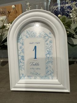 White 4x6 Arch Frame Wedding Table Numbers