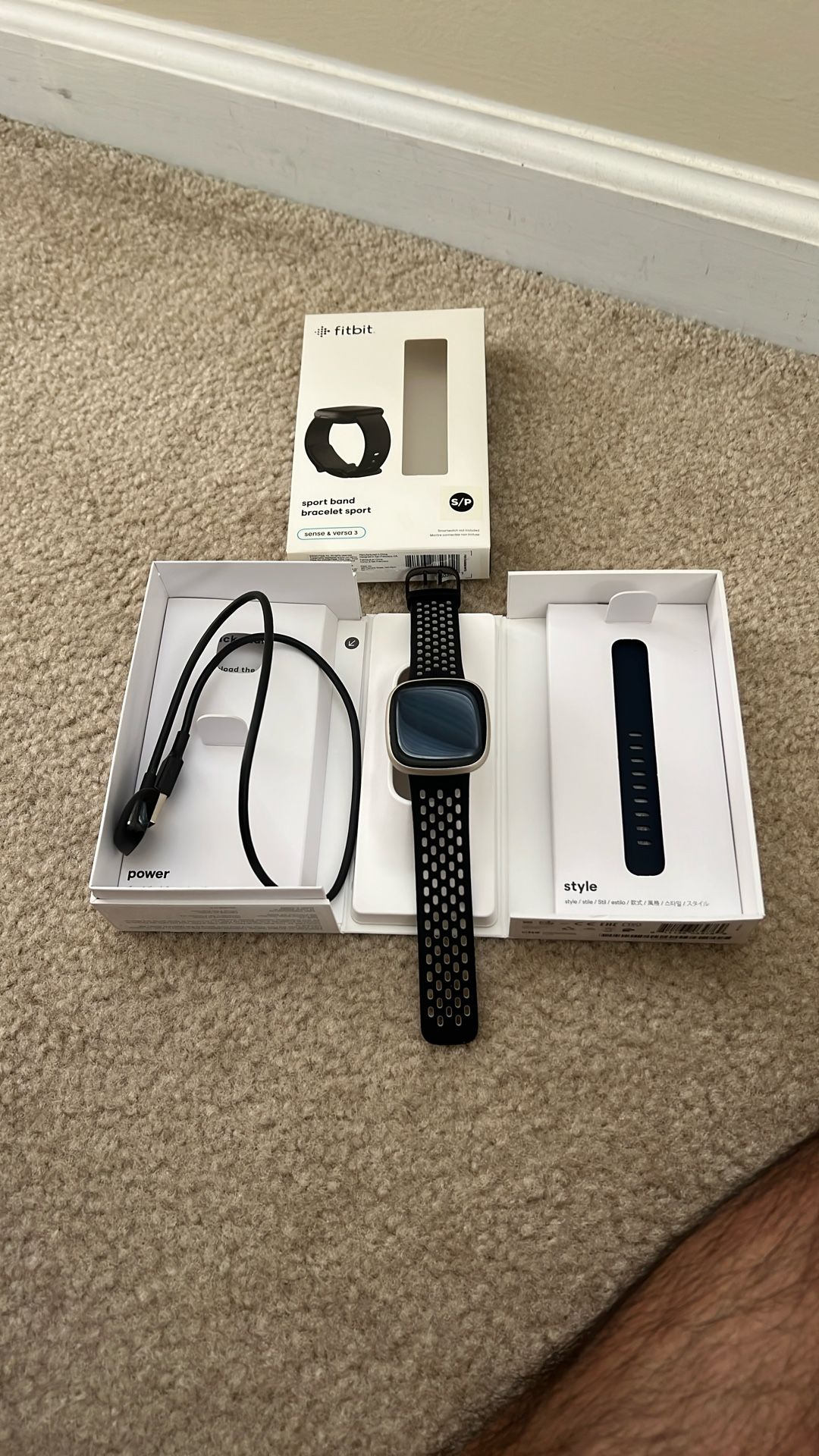 Fitbit Versa 3 - Like Brand New With Box Charger And New Bands