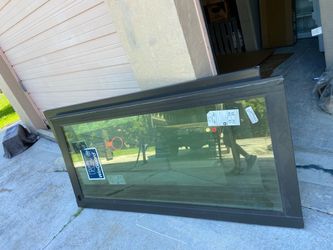 PGT WinGuard Fixed Picture Window Bronze Frame