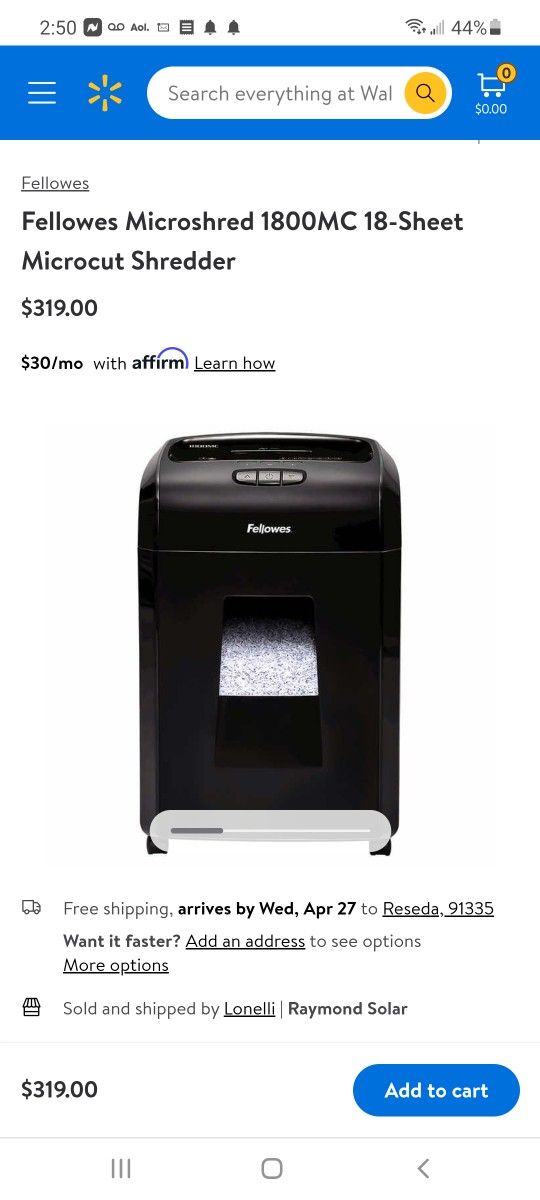 Fellowes Microshred 1800MC 18-Sheet Microcut Shredder $220
