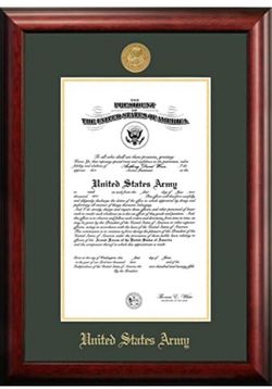 Patriot Frames Army Certificate Frame with Gold Medallion 10 x 14 Inches