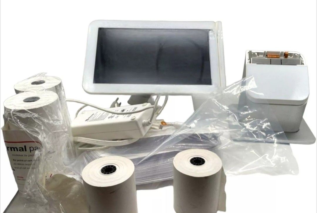 Clover Station C100. White POS System Monitor/ Receipt Printer