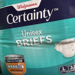 Walgreens Incontinence Briefs / NEW- Unopened