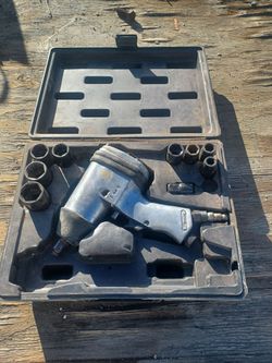 Air Impact Wrench Set with Sockets and Case