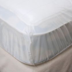 Fitted Waterproof Vinyl Plastic Mattress Protector Cover (Queen Size)