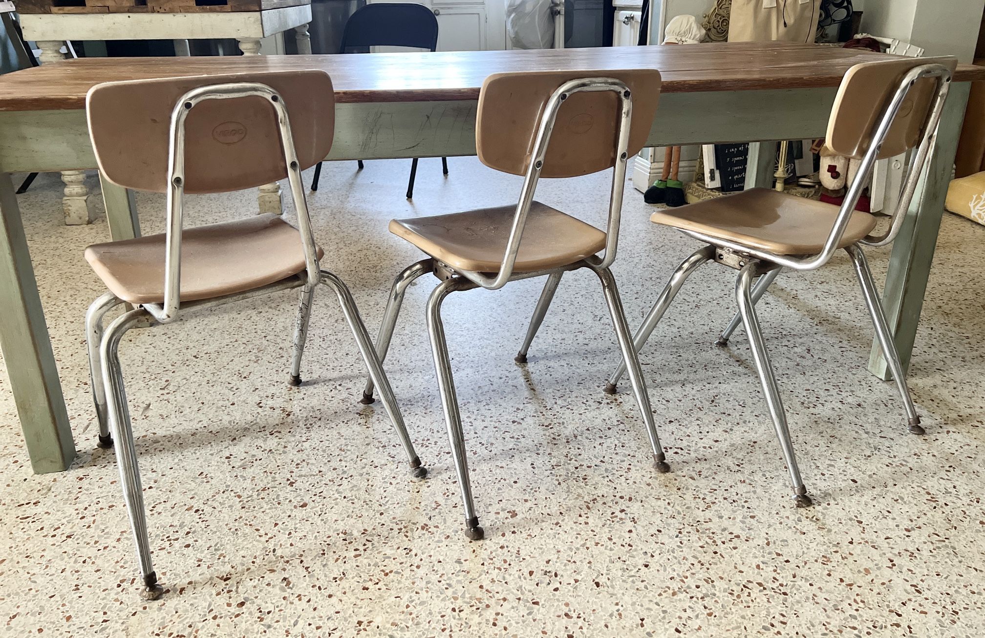 Vintage School Table And Chairs