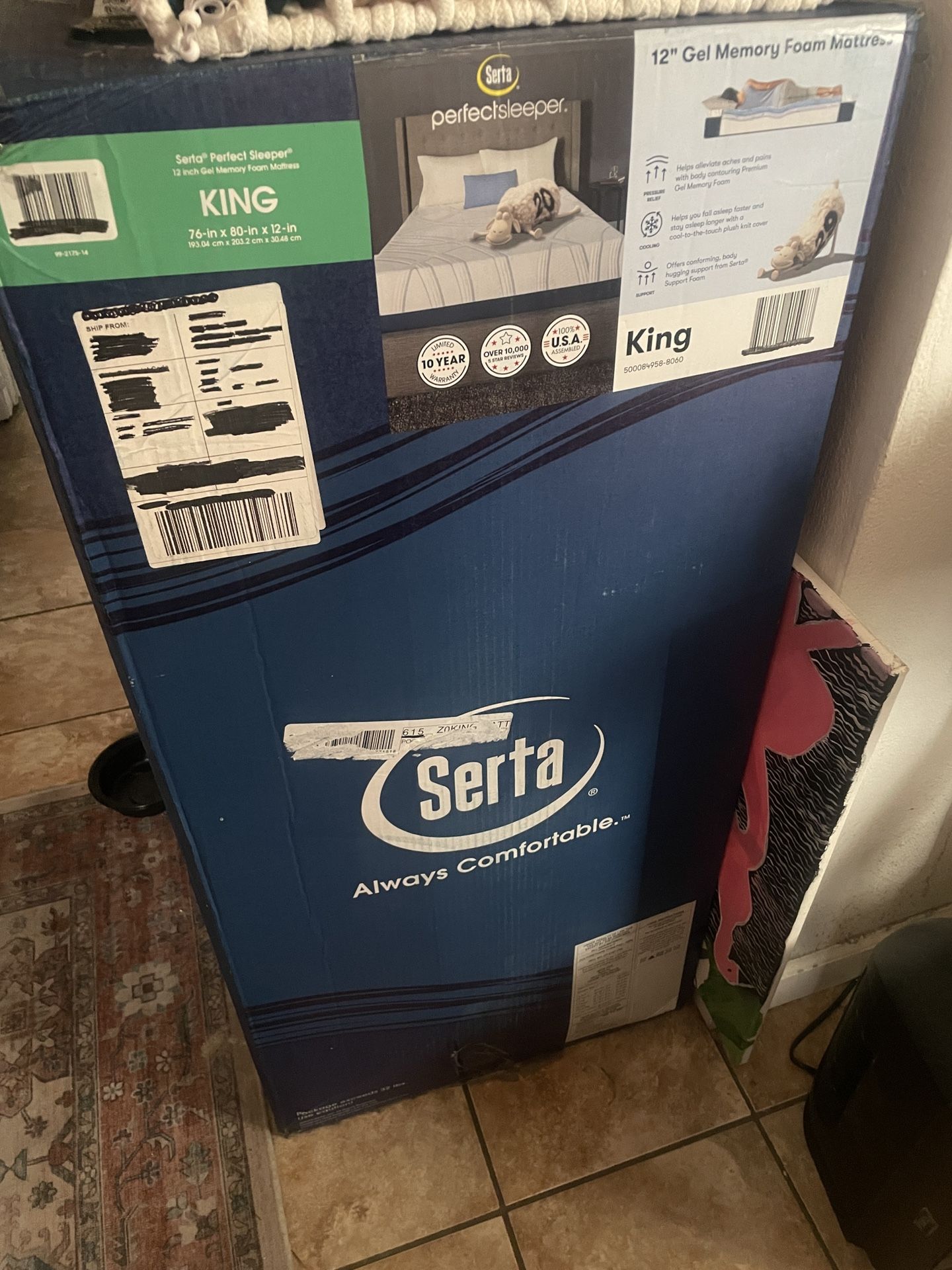 NEW Serta Perfect Sleeper King Mattress – 12” Gel Memory Foam (Still in Box!)