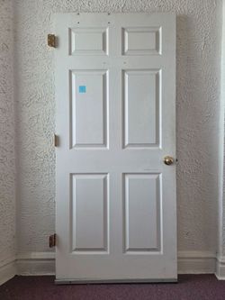 White 6-Panel Interior Door with Hardware 36x80