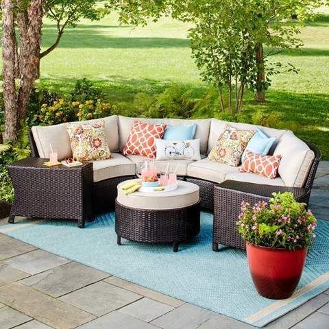 Threshold Harrison 7-Piece Wicker Sectional Patio