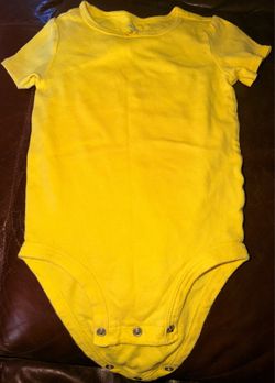 Carter's Baby Girls Yellow Short Sleeve Bodysuit One Piece, Size 18 Months