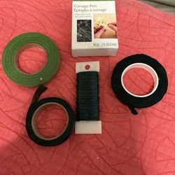 5pc Floral Arrangement Lot Tape Wire Corsage Pins