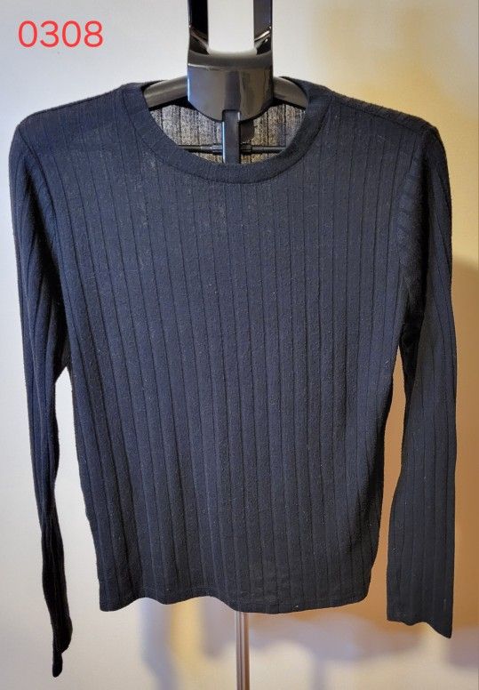 No Boundaries Black Ribbed Long Sleeve - XL (0308)