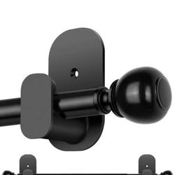 USFOOK No-Drill Black Curtain Rod (32"-58") - NEW