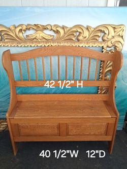 Oak Storage Bench