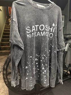 Satoshi Nakamoto Acid Wash Graphic T-Shirt