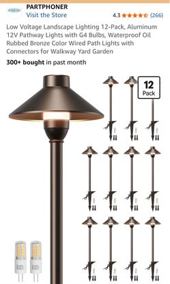 New low-voltage 12 PK aluminum landscape lights W connectors