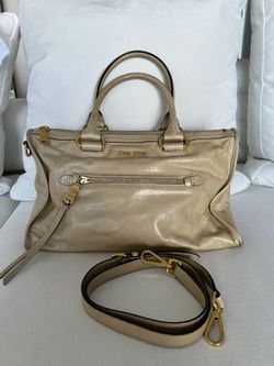 MIU MIU LEATHER BEIGE BAG