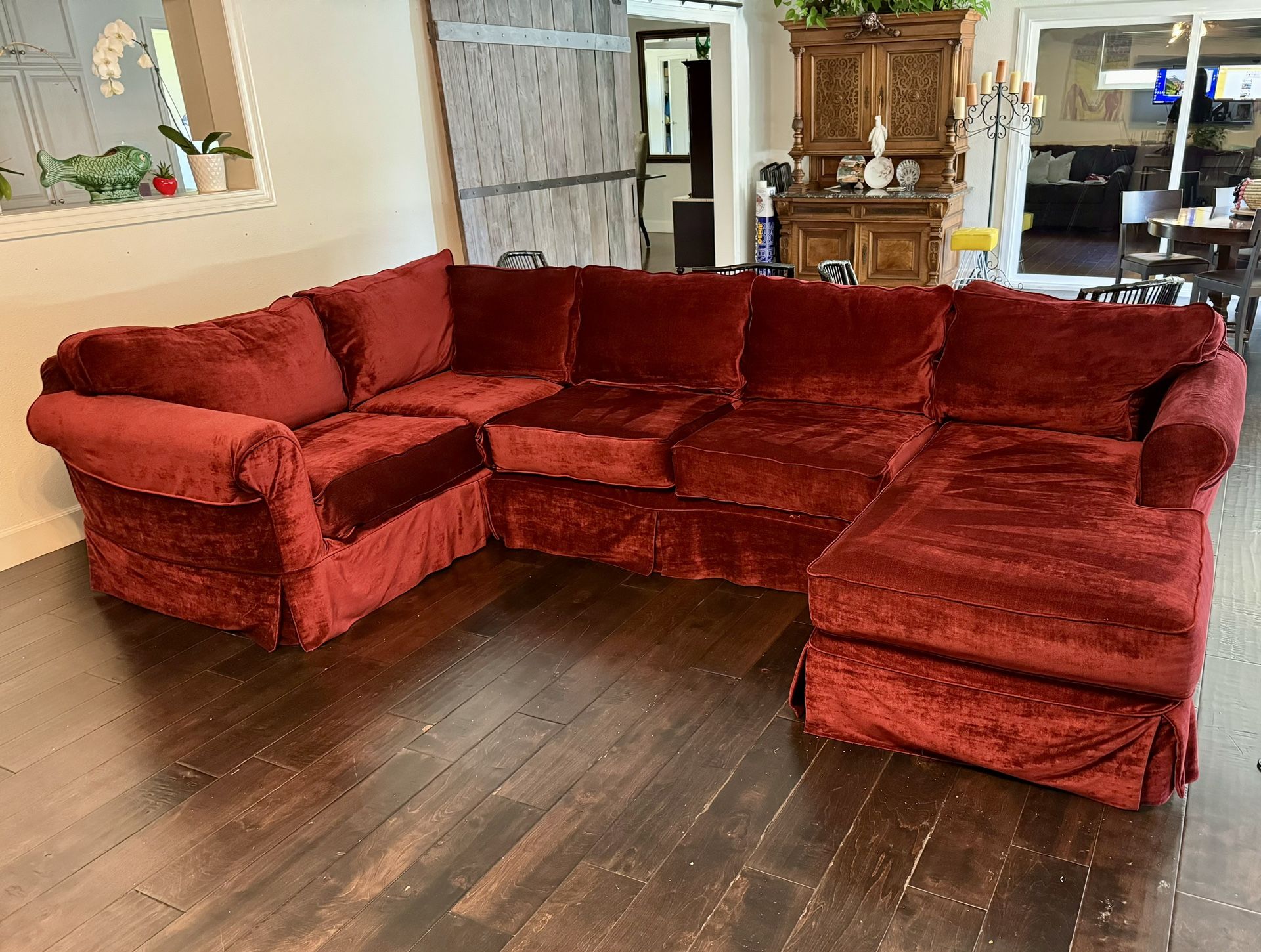 Custom Maroon Red Urbanism Couch