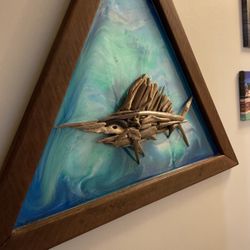 Driftwood Sailfish By Local Artist 