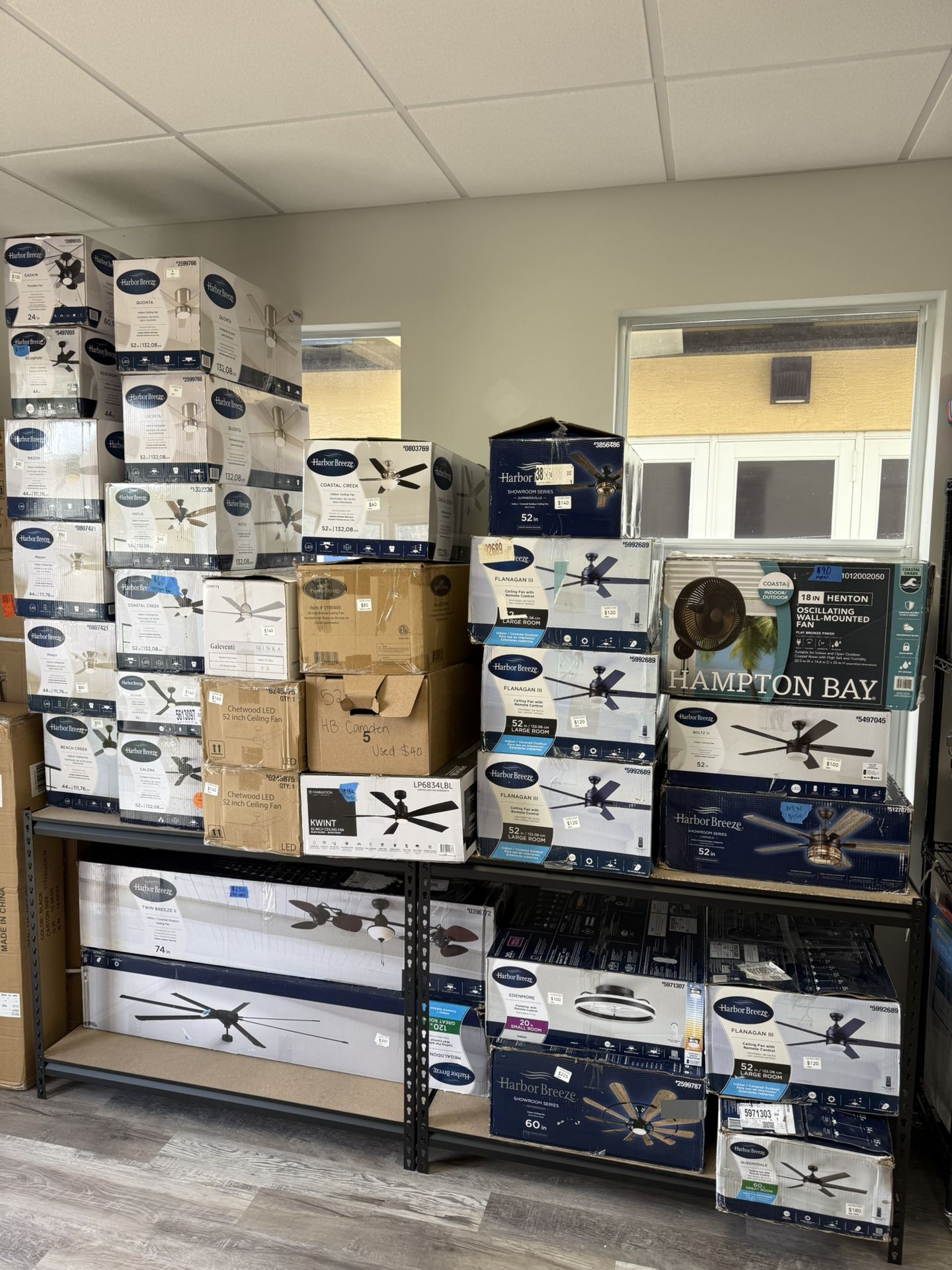 Ceiling Fans - Outdoor & Indoor - 20” 44” 48” 52” 60” 72” 120” Multiple Colors