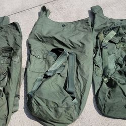 Lot of 3 Military Duffle/Sea Bags