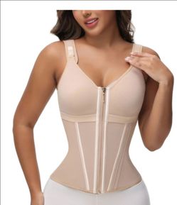 Latex Corset Waist Vest With Bra