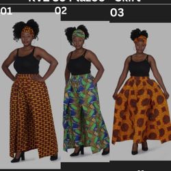 African Print Flowy Maxi Skirt