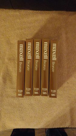 5 maxell bronze standard quality 6 hour t-120 VHS TAPES