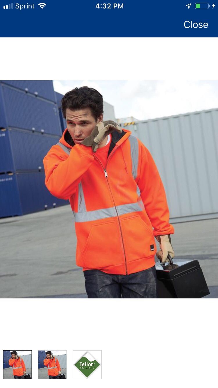 NEW CRAFTSMAN HIGH VISIBILITY WORK HOODIE JACKET SIZE XL