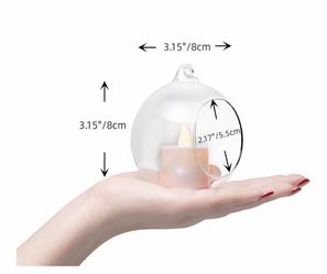 Hanging Glass Candle Holder, Globe Glass Tea Light Holder, Hanging Glass Vase, Flower Plants Terrarium, Glass Orbs Container, Micro Landscape DIY for 
