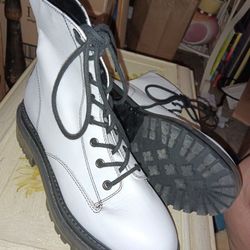 White Combat Boots