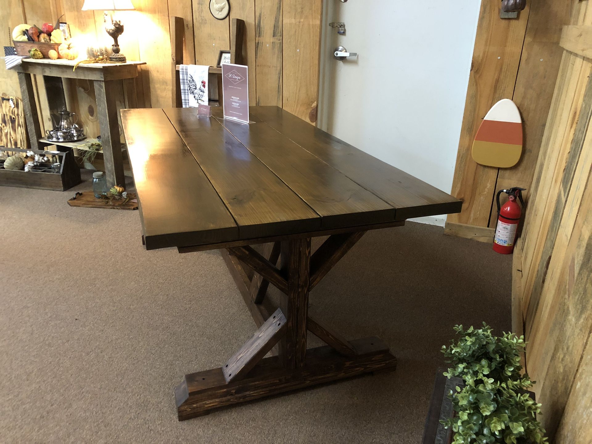 Handmade custom wood farmhouse dining table